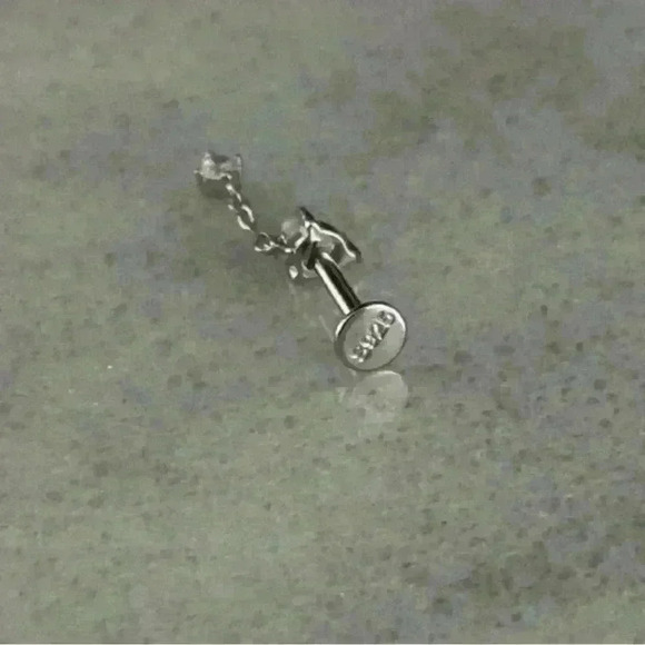 COPY - Sterling Silver Opal Crystal Chain Dangle Cartilage Earring
Brand New - Picture 3 of 4